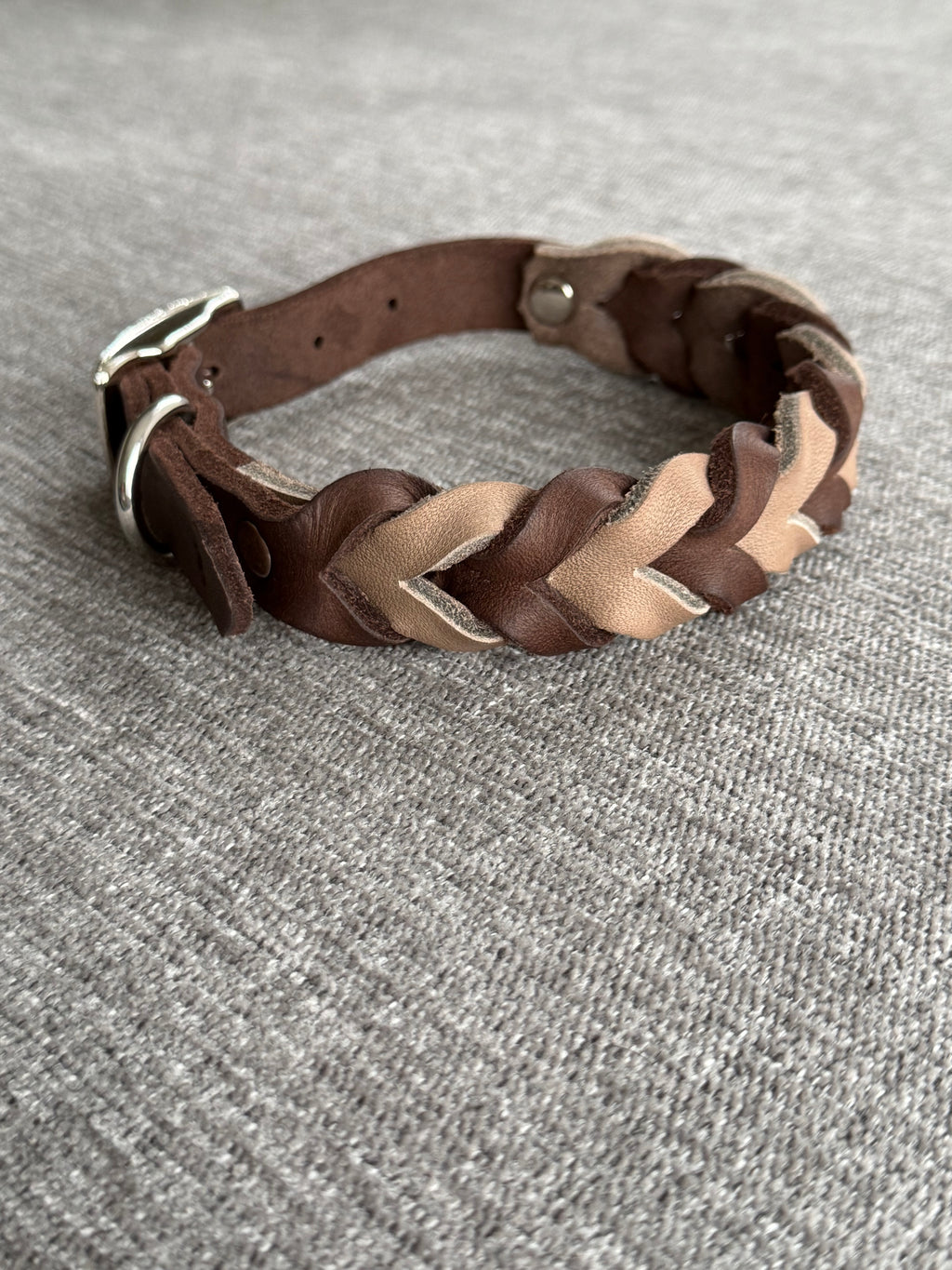 Classic Brown/Toupe - läder halsband