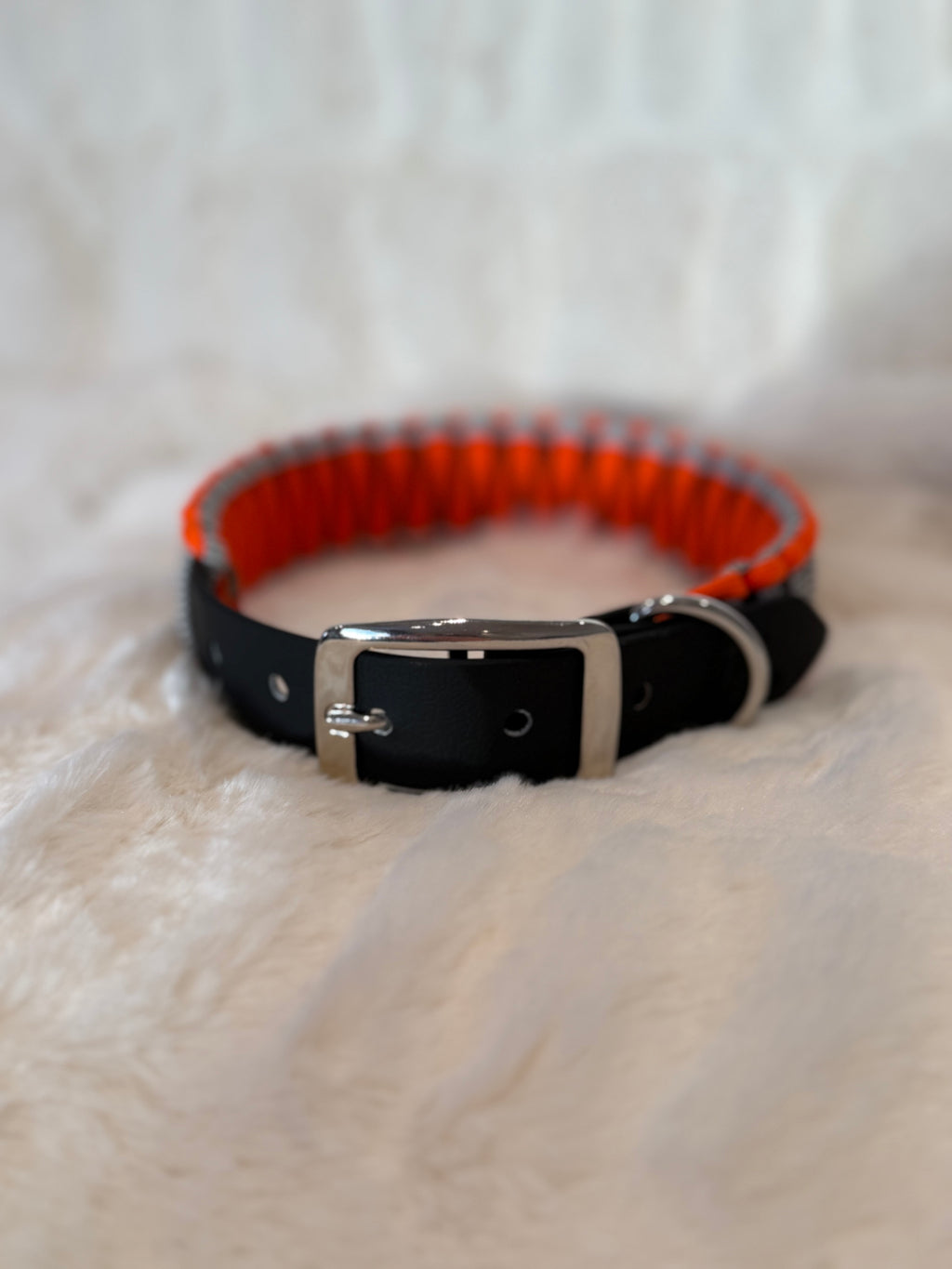 Reflexparacord halsband med färg detalj