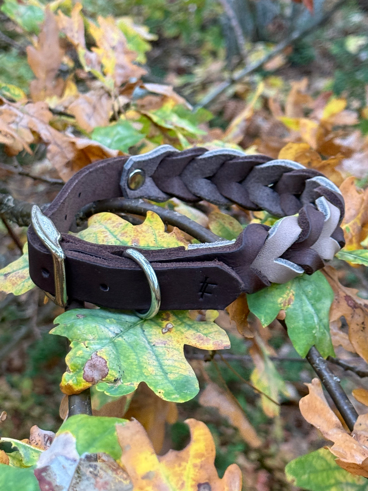 Classic Brown/Toupe - läder halsband