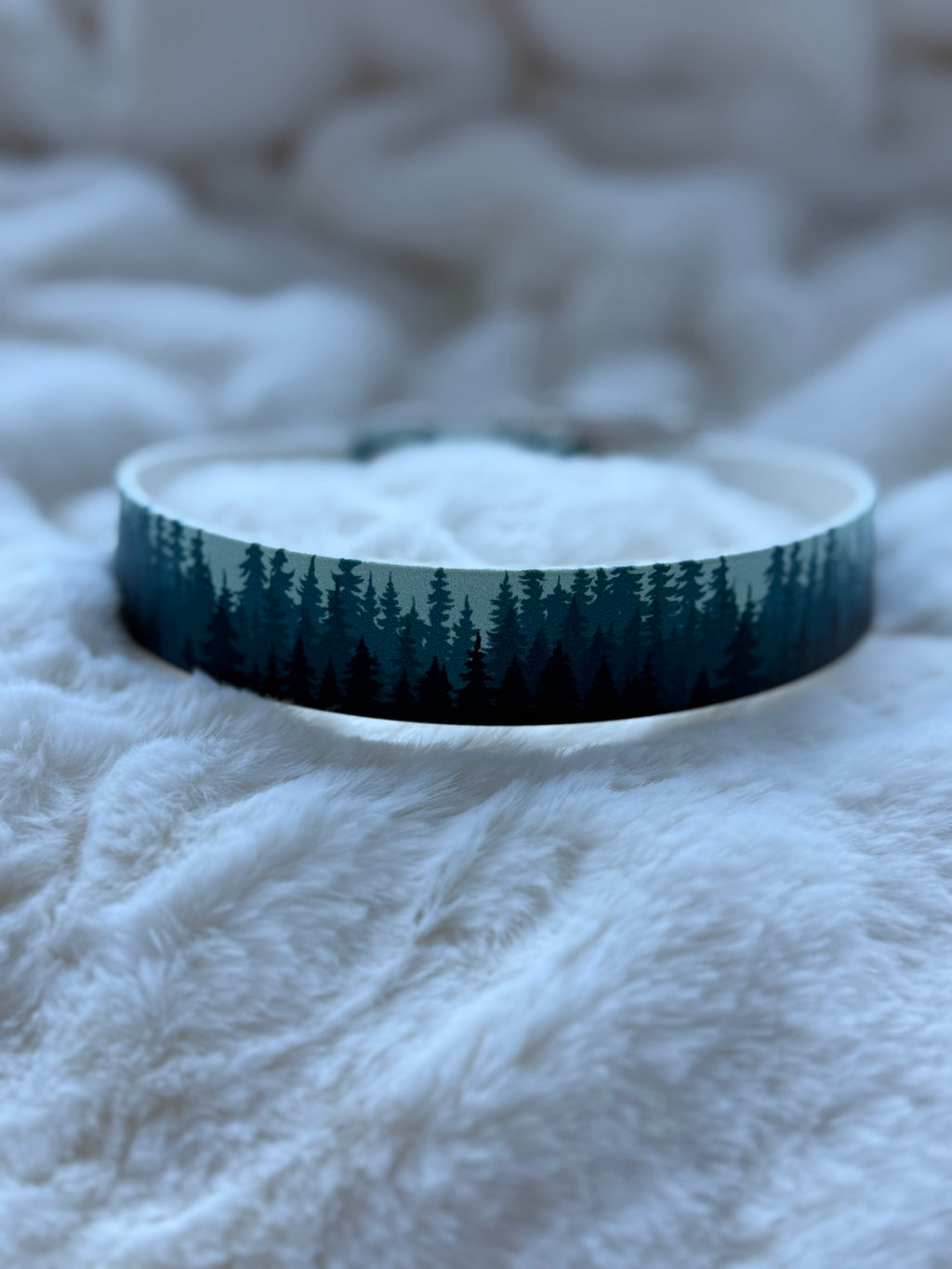 UV-printed Biothane halsband ”blå skogen”