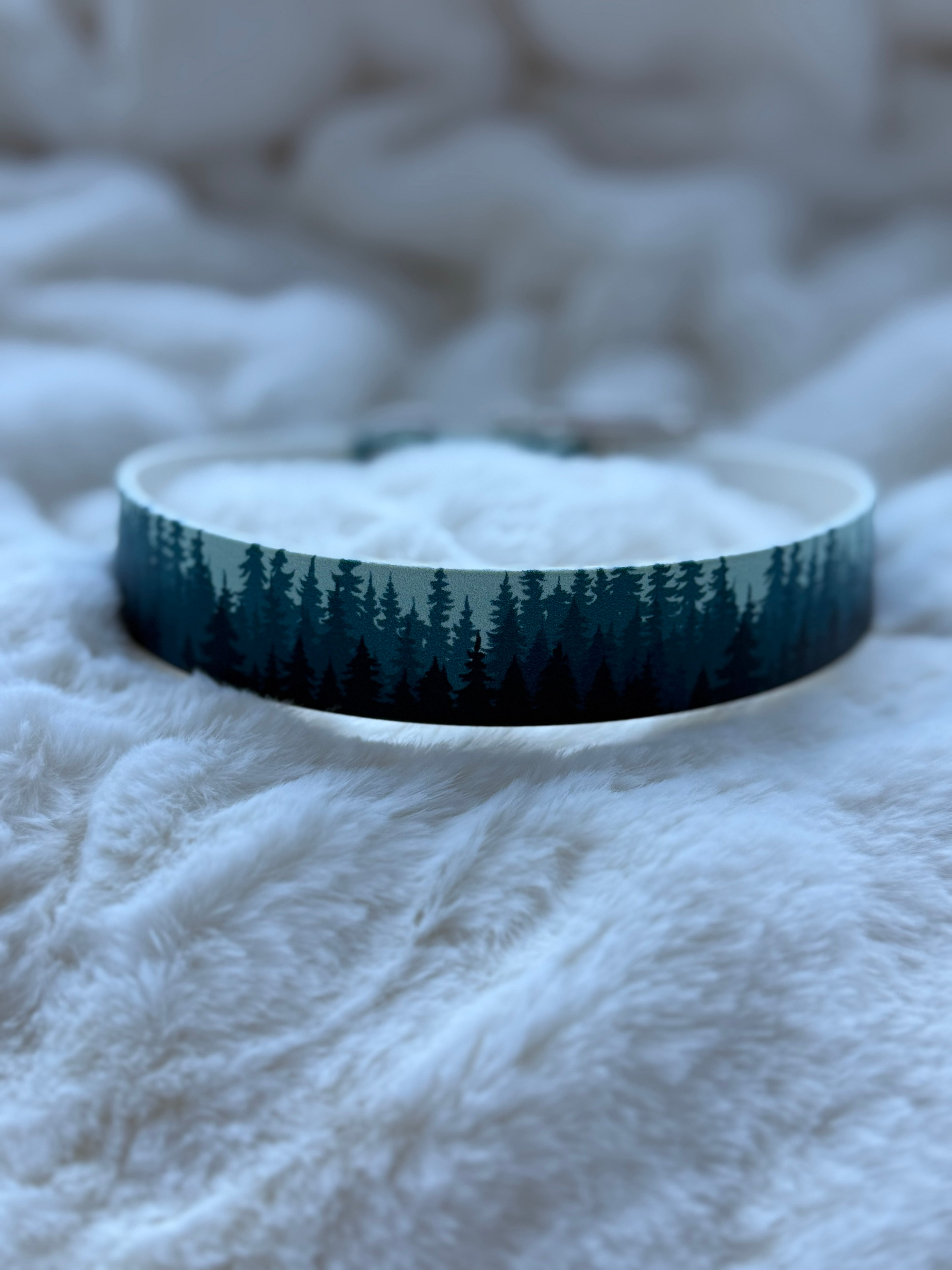 UV-printed Biothane halsband ”blå skogen”
