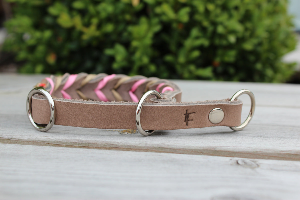 Special beställ Flätat läderhalsband  (15 mm bredd på läderband)