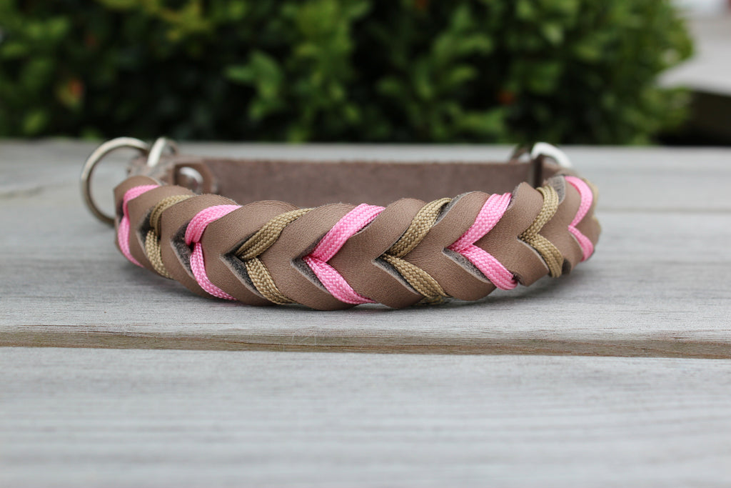 Special beställ Flätat läderhalsband  (15 mm bredd på läderband)