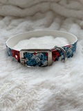 UV-printed Biothane halsband ”blommor”