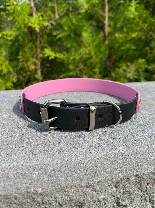 Biothane halsband Svart bas