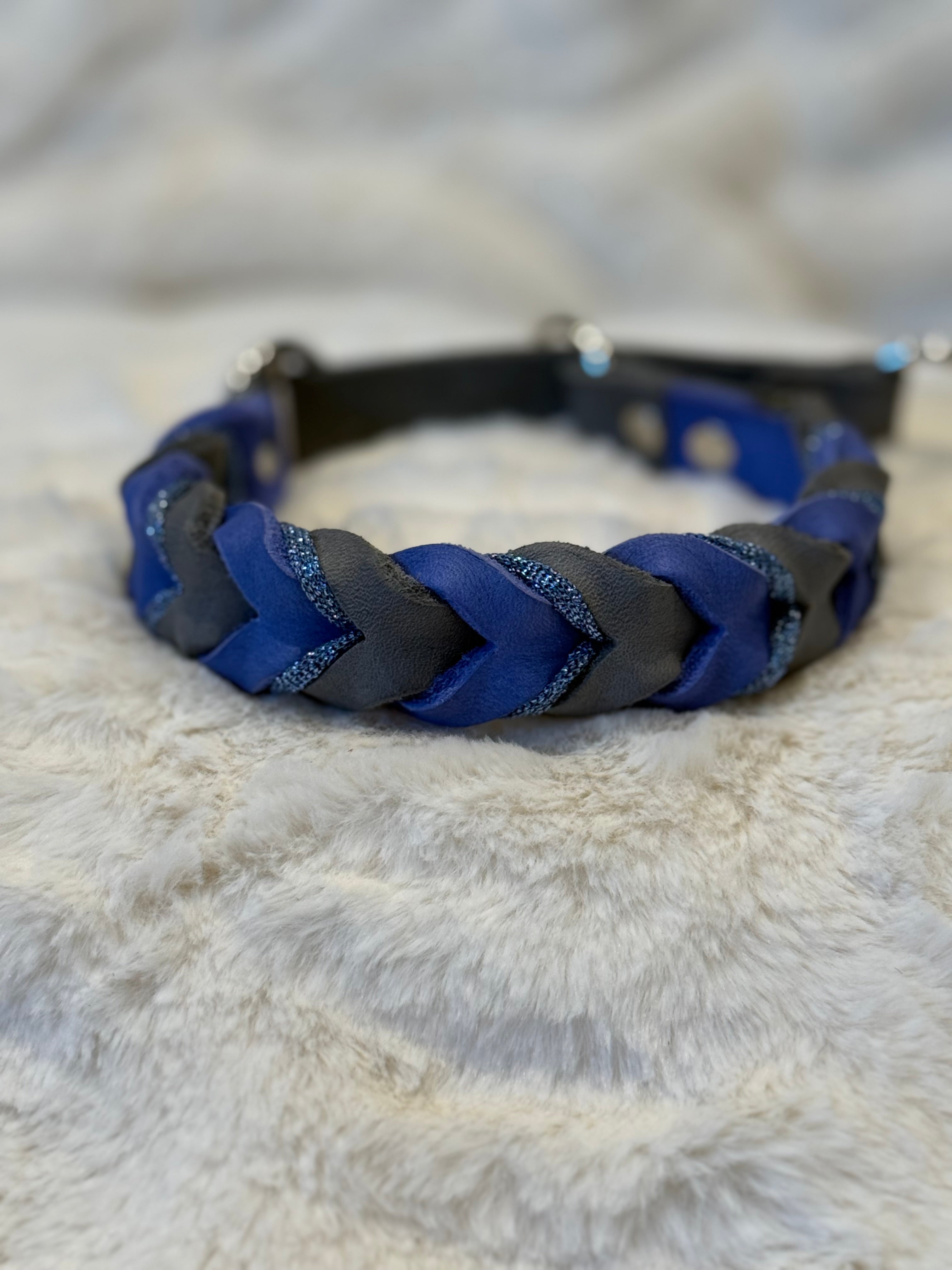 Flätat läderhalsband